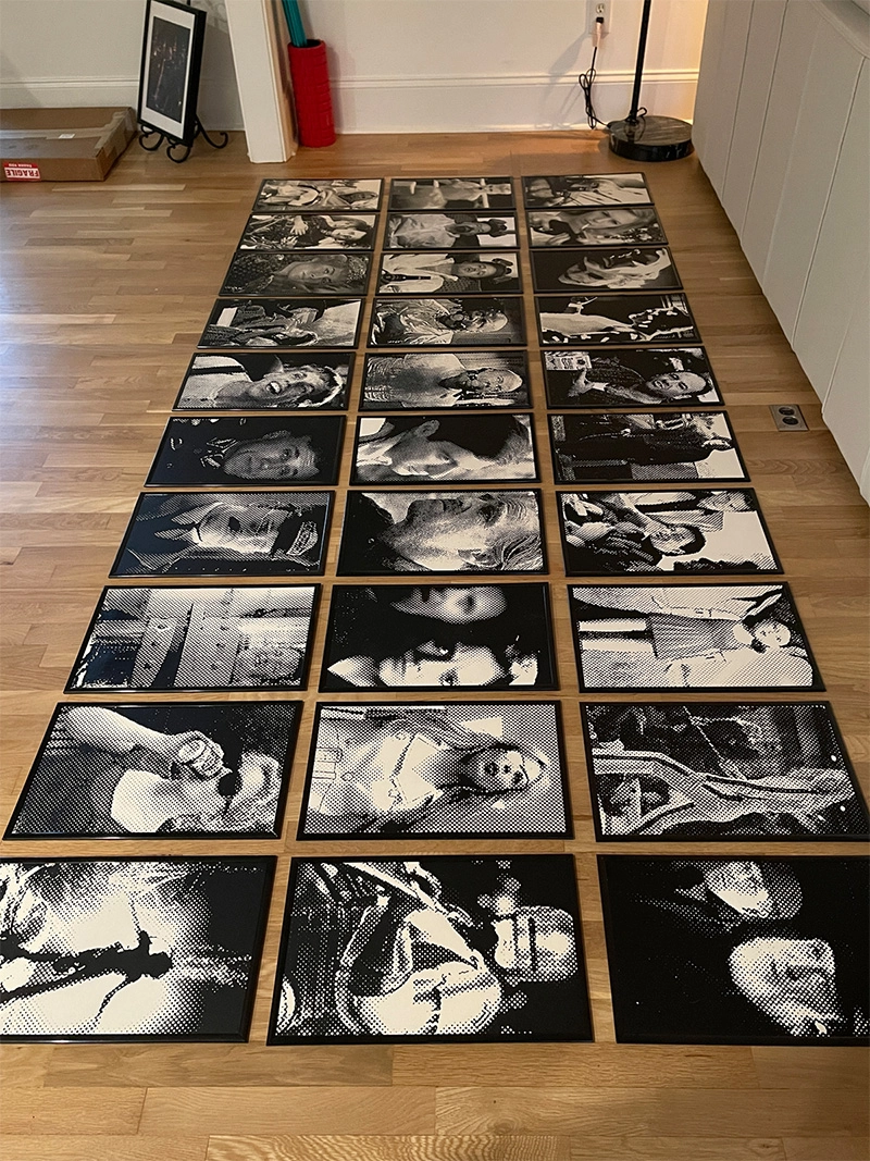 Process image for Final Composition in the Movie Series screen-printing project.