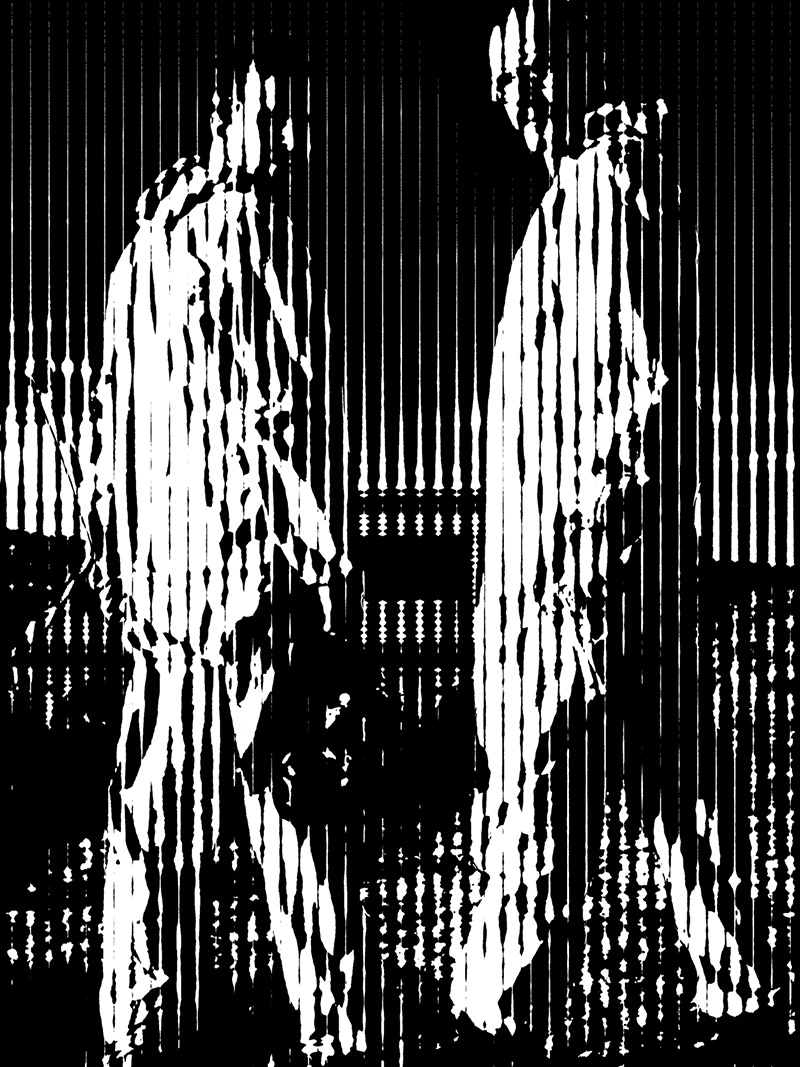 Process image for Sketch Heisenberg Halftone Line in the Movie Series screen-printing project.