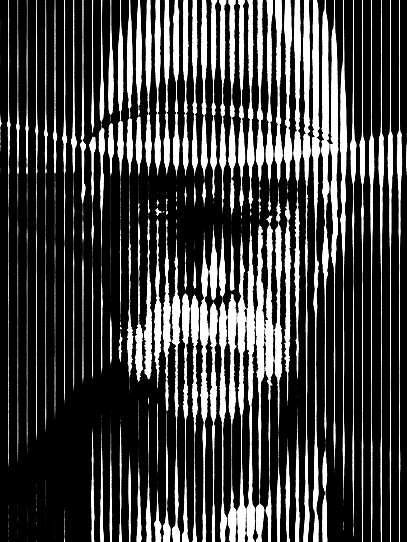 Process image for Sketch Shea Halftone Line in the Movie Series screen-printing project.